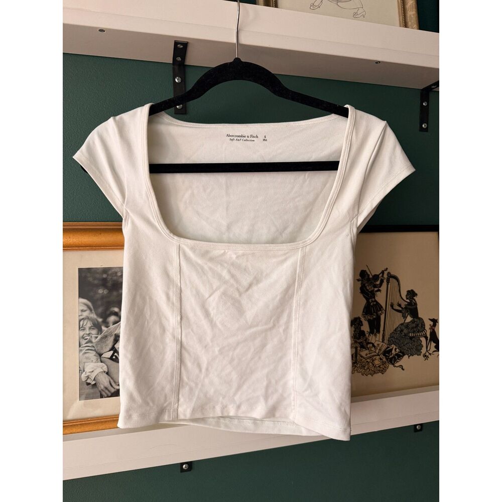 Abercrombie & Fitch Square Neck Corset Style Cropped Shirt Size S